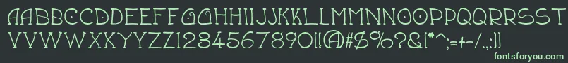 Draftsmn Font – Green Fonts on Black Background