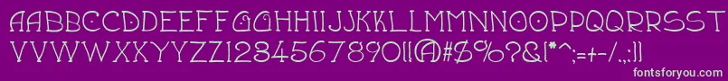 Draftsmn Font – Green Fonts on Purple Background