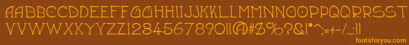 Draftsmn Font – Orange Fonts on Brown Background