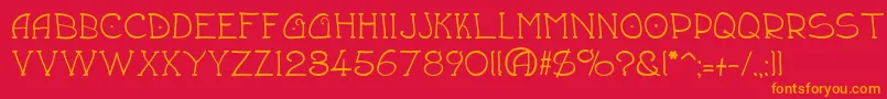 Draftsmn Font – Orange Fonts on Red Background