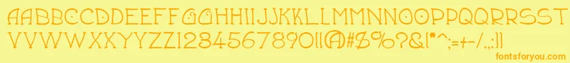 Draftsmn Font – Orange Fonts on Yellow Background