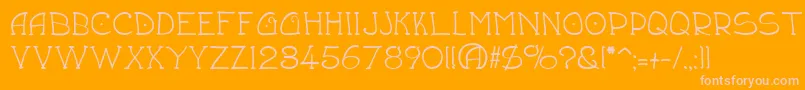 Draftsmn Font – Pink Fonts on Orange Background