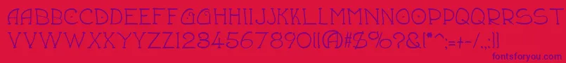 Draftsmn Font – Purple Fonts on Red Background