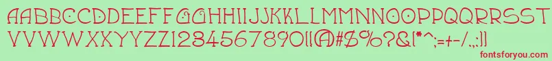 Draftsmn Font – Red Fonts on Green Background