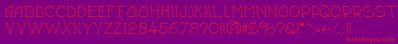 Draftsmn Font – Red Fonts on Purple Background