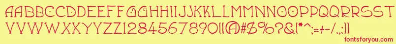 Draftsmn Font – Red Fonts on Yellow Background