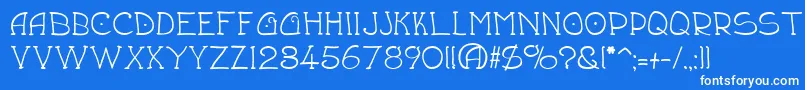 Draftsmn Font – White Fonts on Blue Background