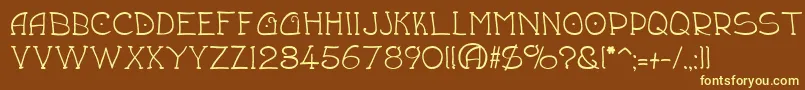 Draftsmn Font – Yellow Fonts on Brown Background