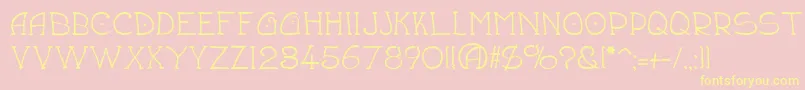 Draftsmn Font – Yellow Fonts on Pink Background