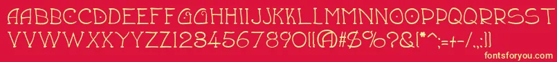 Draftsmn Font – Yellow Fonts on Red Background