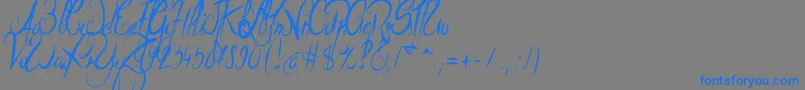 ElegantDragon-Schriftart – Blaue Schriften auf grauem Hintergrund