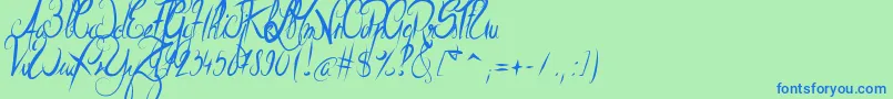 ElegantDragon Font – Blue Fonts on Green Background