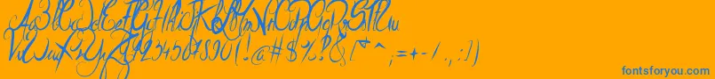 ElegantDragon Font – Blue Fonts on Orange Background