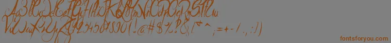 ElegantDragon Font – Brown Fonts on Gray Background