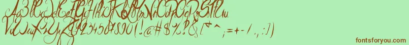 ElegantDragon Font – Brown Fonts on Green Background