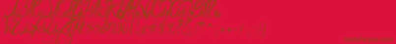 ElegantDragon Font – Brown Fonts on Red Background