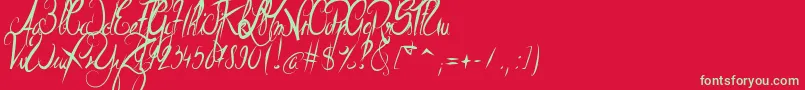 ElegantDragon-Schriftart – Grüne Schriften auf rotem Hintergrund