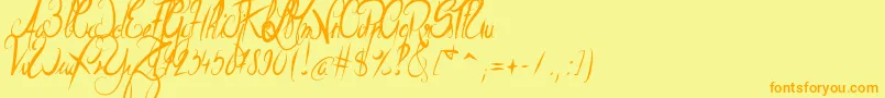 ElegantDragon Font – Orange Fonts on Yellow Background