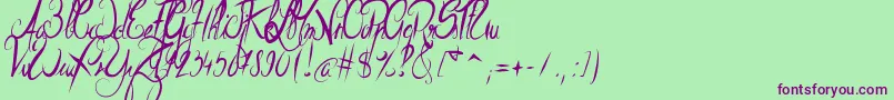 ElegantDragon Font – Purple Fonts on Green Background