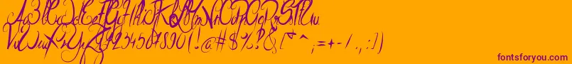 ElegantDragon Font – Purple Fonts on Orange Background