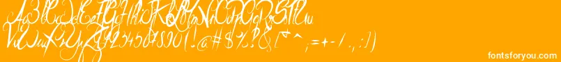 ElegantDragon-Schriftart – Weiße Schriften auf orangefarbenem Hintergrund