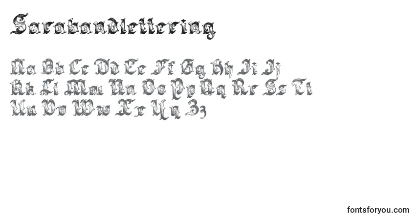 Шрифт Sarabandlettering – алфавит, цифры, специальные символы