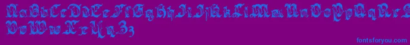 Fonte Sarabandlettering – fontes azuis em um fundo violeta