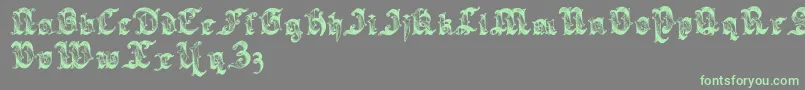 Sarabandlettering-fontti – vihreät fontit harmaalla taustalla
