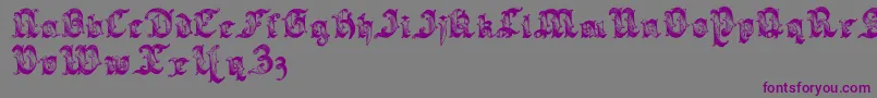 フォントSarabandlettering – 紫色のフォント、灰色の背景