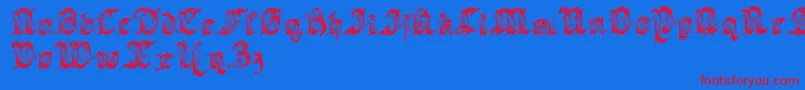 Sarabandlettering Font – Red Fonts on Blue Background
