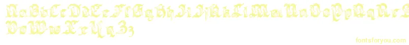Sarabandlettering-Schriftart – Gelbe Schriften auf weißem Hintergrund