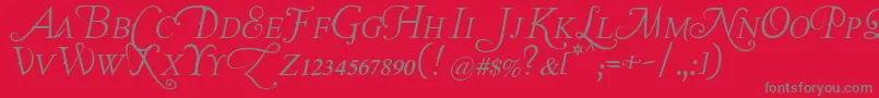 TheLastFontImWastingOnYouItalic Font – Gray Fonts on Red Background
