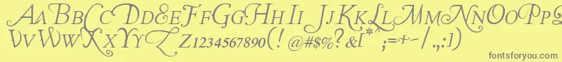 TheLastFontImWastingOnYouItalic-Schriftart – Graue Schriften auf gelbem Hintergrund