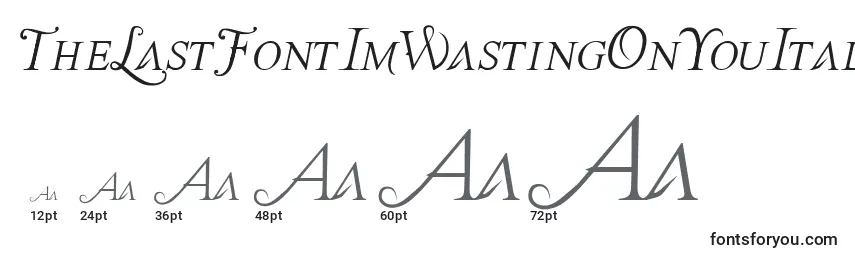 TheLastFontImWastingOnYouItalic Font Sizes