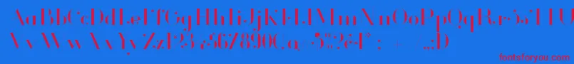 GlamorLight Font – Red Fonts on Blue Background