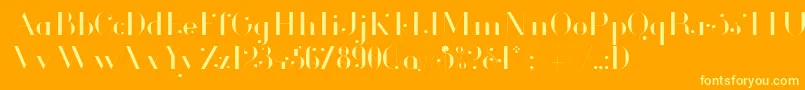 GlamorLight-Schriftart – Gelbe Schriften auf orangefarbenem Hintergrund