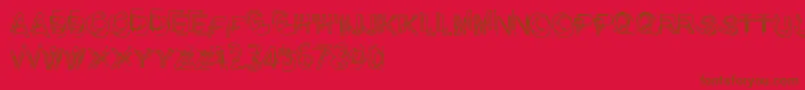 ProblematicPiercer-Schriftart – Braune Schriften auf rotem Hintergrund