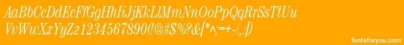 RubyscriptnarrowRegular Font – White Fonts on Orange Background