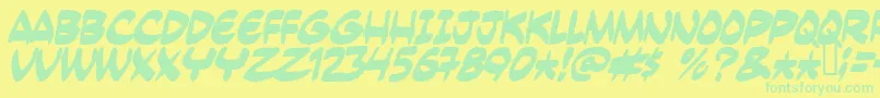 Yesterdays Font – Green Fonts on Yellow Background