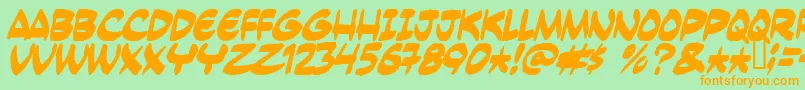 Yesterdays Font – Orange Fonts on Green Background