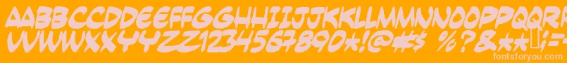 Yesterdays Font – Pink Fonts on Orange Background