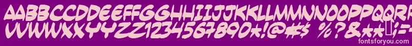 Yesterdays Font – Pink Fonts on Purple Background