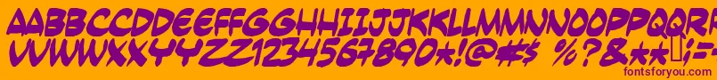 Yesterdays Font – Purple Fonts on Orange Background