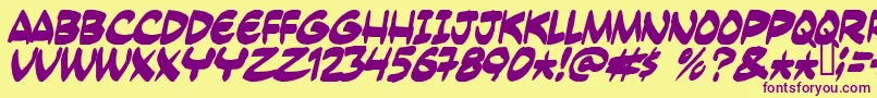 Yesterdays Font – Purple Fonts on Yellow Background