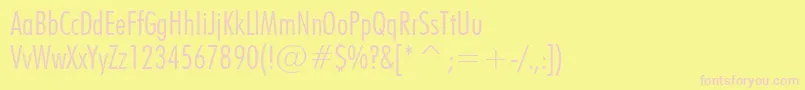 Weitere Informationen zur FuturaLightCondensedBt-Schriftart FuturaLightCondensedBt-Schriftart – Rosa Schriften auf gelbem Hintergrund