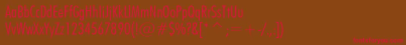 FuturaLightCondensedBt Font – Red Fonts on Brown Background