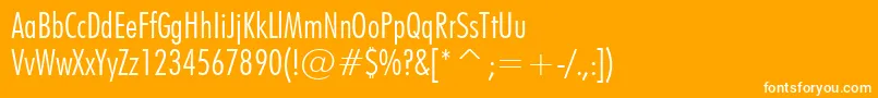 Police FuturaLightCondensedBt – polices blanches sur fond orange