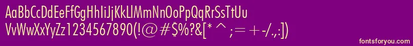 FuturaLightCondensedBt Font – Yellow Fonts on Purple Background