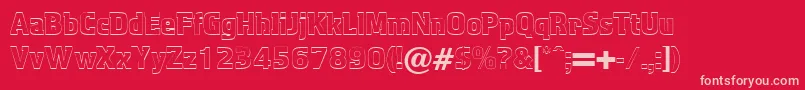 AquariusoutlineRegularDb Font – Pink Fonts on Red Background