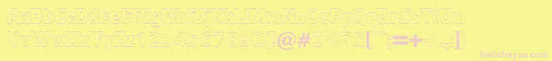 AquariusoutlineRegularDb Font – Pink Fonts on Yellow Background